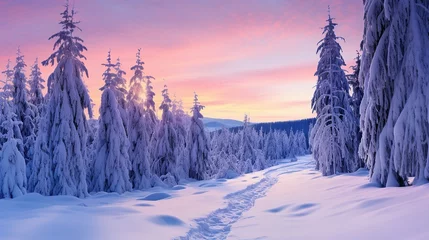 Keuken spatwand met foto cool winter panoramic landscape © Dament
