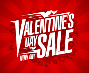 Valentine's day sale lettering banner template