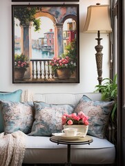 Romantic Venetian Canals Plateau Print: High Views Overlooking Canals