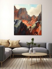Rugged Rocky Outcrops: Peak Views Canvas Print - Abstract Landscape Art