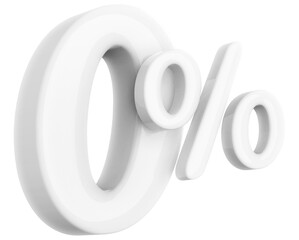 0 percentage off sale discount white number 3d render