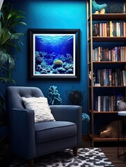 Sapphire Oceanic Views Framed Print - Captivating Deep Blue Waters For Your Oceanic Decor