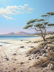 Serendipitous Sandscape: An Artful Blend of Island Beaches and Arid Scenes