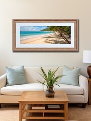 Serendipitous Island Beaches: Captivating the Serenity of Island Beaches with Our Framed Landscape Print