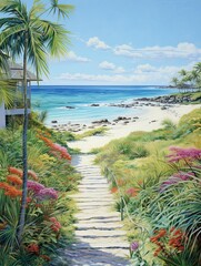 Serendipitous Coastal Gardens: A Stunning Pictorial of Island Beaches Garden Scene Art
