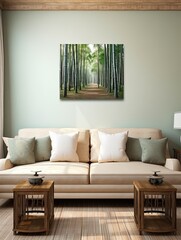 Rustic Asian Beauty: Serene Bamboo Groves Canvas Print - Landscape Wall Decor