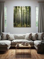 Serene Bamboo Groves: Canvas Print Landscape, Rustic Wall Decor Exuding Asian Beauty