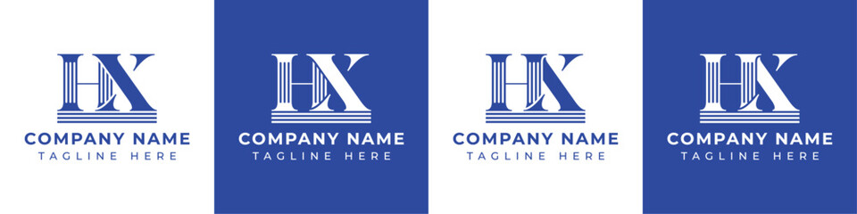Letters HX and XH Pillar Logo Set, suitable for business with HX and XH related to Pillar