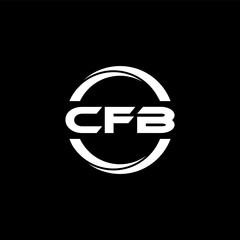 CFB letter logo design with black background in illustrator, cube logo, vector logo, modern alphabet font overlap style. calligraphy designs for logo, Poster, Invitation, etc.