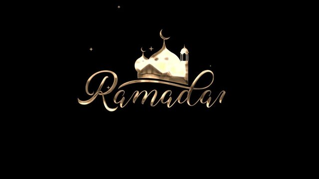 
Ramadan Mubarak text animation with a combination of a mosque and beautiful lettering in gold and silver.