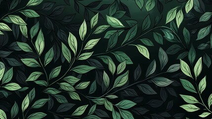 seamless background picture with leaf pattern, leaves, trees, tree branches