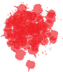Red ink splashes. Vector red ink splatter background. 11:11