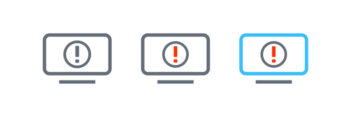 Set of warning computer and system massage icon vector