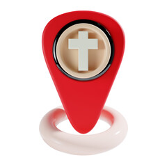 Obraz premium church location 3d icon