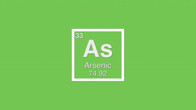 33 arsenic as white animation graphic periodic table chroma green screen