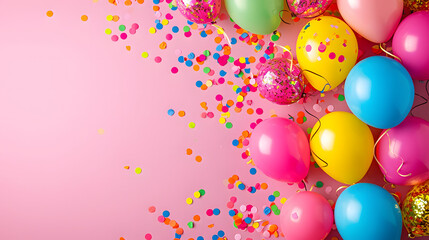 A festive array of colorful balloons and confetti bring an exuberant touch to this easter party, providing the perfect supply of joy and celebration