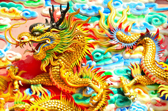 Dragon is special animal from Chinese's belief. We always found dragon statue in the temple in Thailand. This picture might be used for giving the in formation about Chinese's new year.