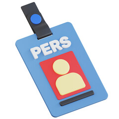 3d Pers id card icon illustration with isolated background - obrazy, fototapety, plakaty