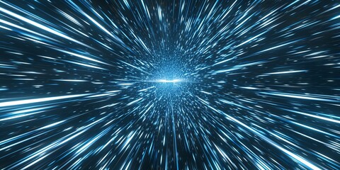Abstract speed background. Centric motion of star trails, 3D rendering