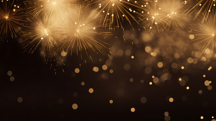 Obraz premium Beautiful fireworks background at night for holiday decoration