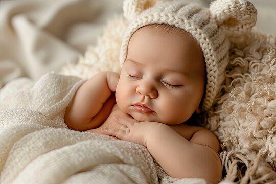 Portrait of a newborn baby, captured in a tender and timeless moment