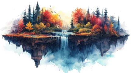 Poster Watercolor art portraying dreamlike and surreal landscapes. © Matthew