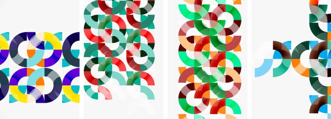 Set of round lines and circles poster backgrounds. Vector illustration For Wallpaper, Banner, Background, Card, Book Illustration, landing page