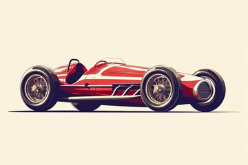 Illustration of a vintage racing car. Retro, isolated - Powered by Adobe