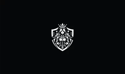 Fotobehang queen vector badge logo, shield, badge, emblem, sign, decoration, gold, vector, crown, vintage, medal, symbol, © Ali