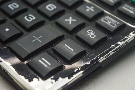 the addition, multiplication, subtraction, division, and percent buttons of a calculator. perfect for Education, mathematics, and Business Article or Content.