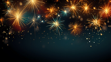 Fototapeta premium Fireworks background for celebration, holiday celebration concept