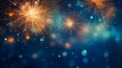 Fototapeta premium Fireworks background for celebration, holiday celebration concept