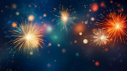 Naklejka premium Fireworks background for celebration, holiday celebration concept