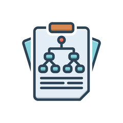 Fototapeta premium Color illustration icon for planning