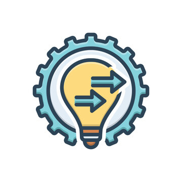 Color illustration icon for implementation