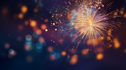 Obraz premium Fireworks background for celebration, holiday celebration concept