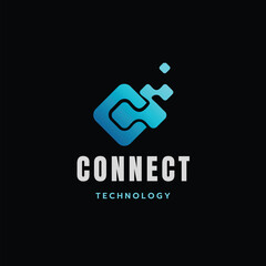 Connect technology business logo design