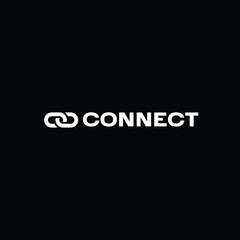 Connect logo black and white button