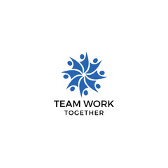 Fototapeta na wymiar Teamwork together logo design