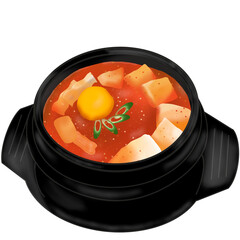 Kimchi soup Korean food element