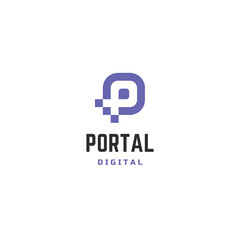Portal digital abstract logo design