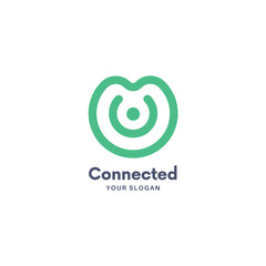 Connection business abstract logo design