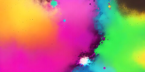 Abstract colorful powder explosion background with bubbles