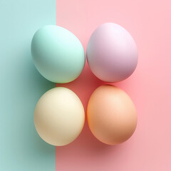 AI art　colorful egg background　カラフルな卵の背景