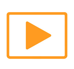 シンプルなオレンジ色の再生アイコン	
