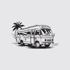 Holiday Bus Vector Art & Graphics
