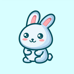cute rabbit cartoon vector icon illustration animal nature icon concept