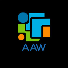 AAW Letter logo design template vector. AAW Business abstract connection vector logo. AAW icon circle logotype.
