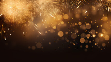 Fototapeta premium Beautiful creative holiday background with fireworks and sparkles