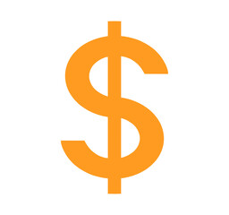 シンプルなオレンジ色のドルマーク	
